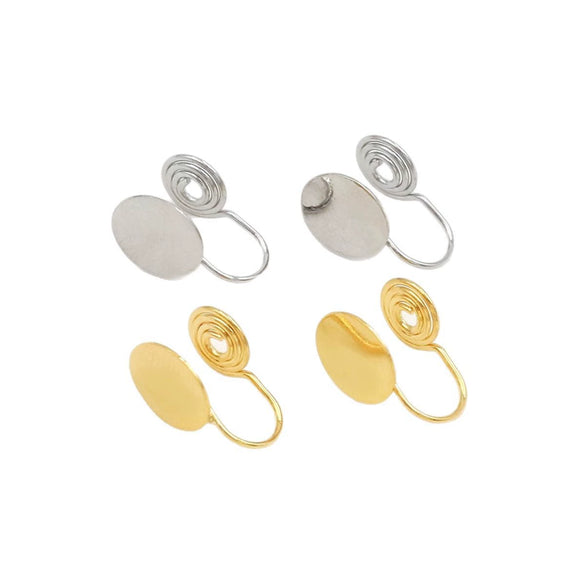 Mosquito Coil Disc Ear Clip Converter Ear Accessories Copper 18K Real Gold Plated Electroplating Diy