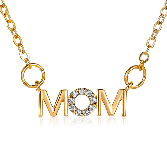 Mother's Day Necklace Simple Wild English Alphabet Necklace Mom Pendant Clavicle Chain Creative Holiday Gift Wholesale Gooddiy