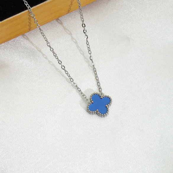 Mother Shell Titanium Steel 18K Gold Plated Elegant Lady Plating Four Leaf Clover Bracelets Necklace