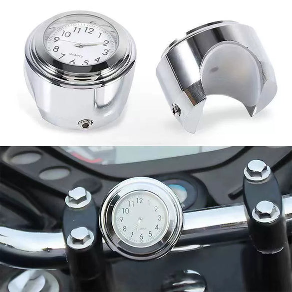 Motorcycle And Car Aluminum Alloy Handlebar Luminous Quartz Clock Adjustable Angle Type