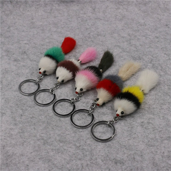 Mouse Pendant Plush Keychain