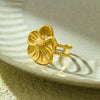 Mouth Ring Titanium Steel Light Luxury Style Electroplating Flower Vein Women's