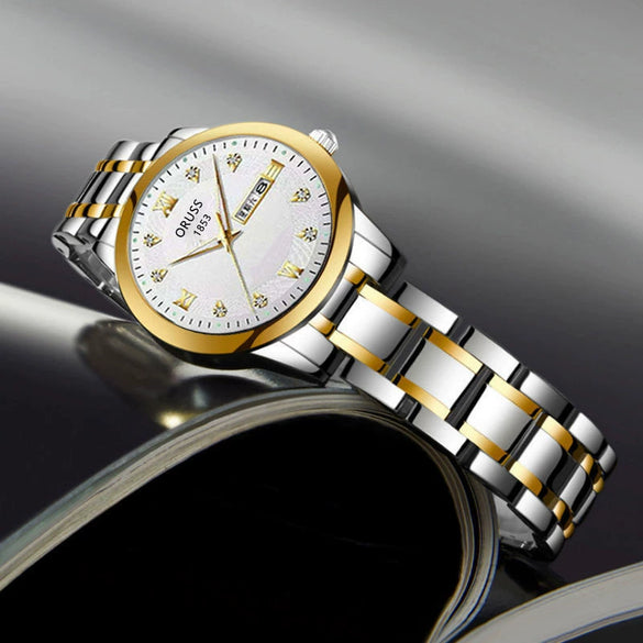 Movement Mechanical Women's Watch Alloy Tungsten Steel Color Round Dial Waterproof