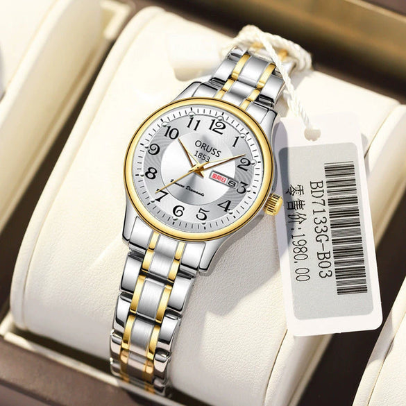 Movement Mechanical Women's Watch Alloy Tungsten Steel Color Round Dial Waterproof