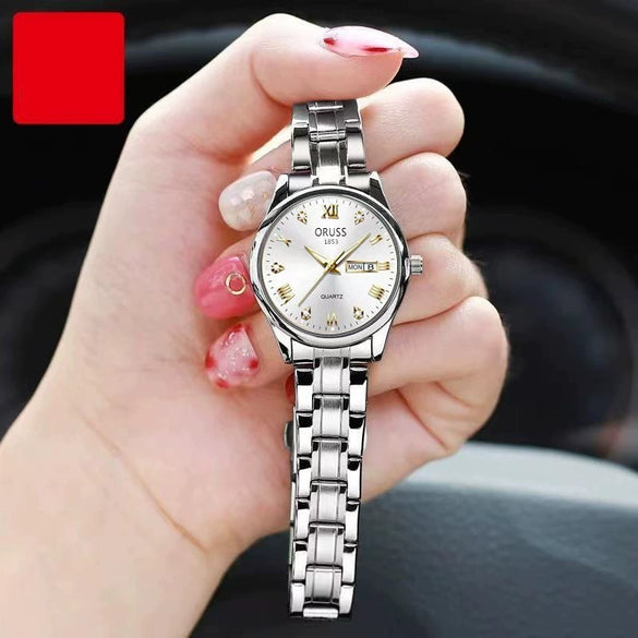 Movement Mechanical Women's Watch Alloy Tungsten Steel Color Round Dial Waterproof