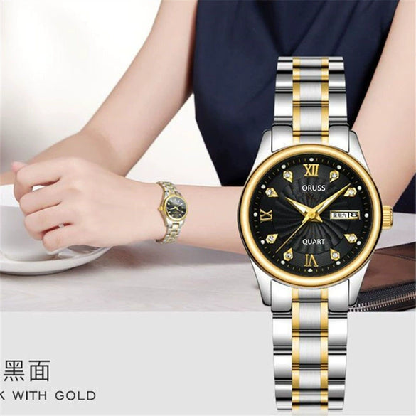 Movement Mechanical Women's Watch Alloy Tungsten Steel Color Round Dial Waterproof