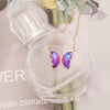 Multi Color Gradient Butterfly Stainless Steel And Copper Necklace With Electroplating Treatment