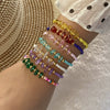 Multi Color Natural Stone Bohemian Rice Beads Handmade Rhombus Shaped Bracelet
