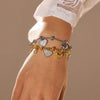 Multi Element Diy Women's Bracelet With Star Moon Zircon Stainless Steel Accessories Geometric Styling Electroplating Treatment