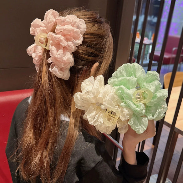 Multi Layer Bow Handmade Mesh Grab Clip Headwear For Girls