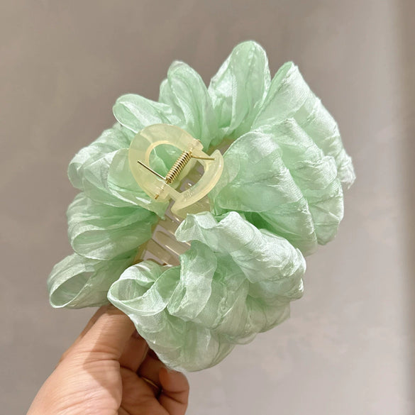 Multi Layer Bow Handmade Mesh Grab Clip Headwear For Girls