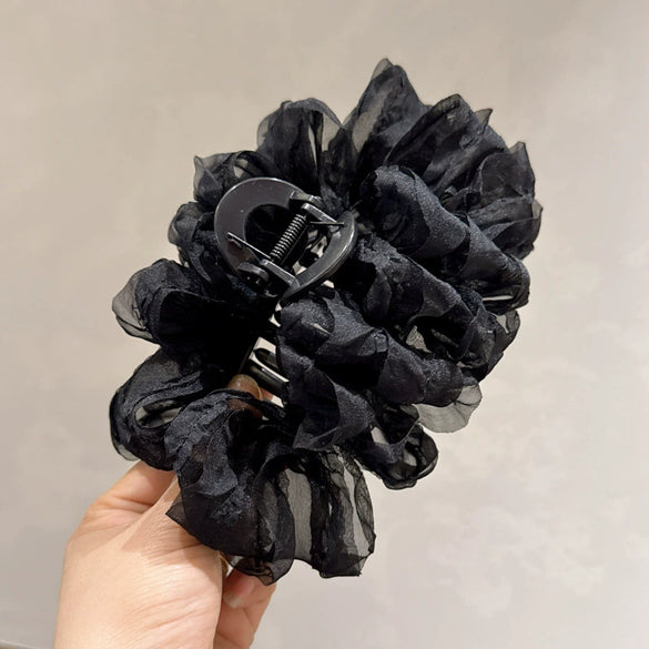 Multi Layer Bow Handmade Mesh Grab Clip Headwear For Girls