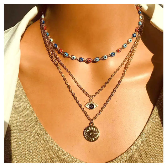 Multi-layer Devil's Eye Pendant Necklace