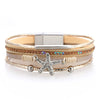 Multi Layer Leather Starfish Bead Bracelet For Women