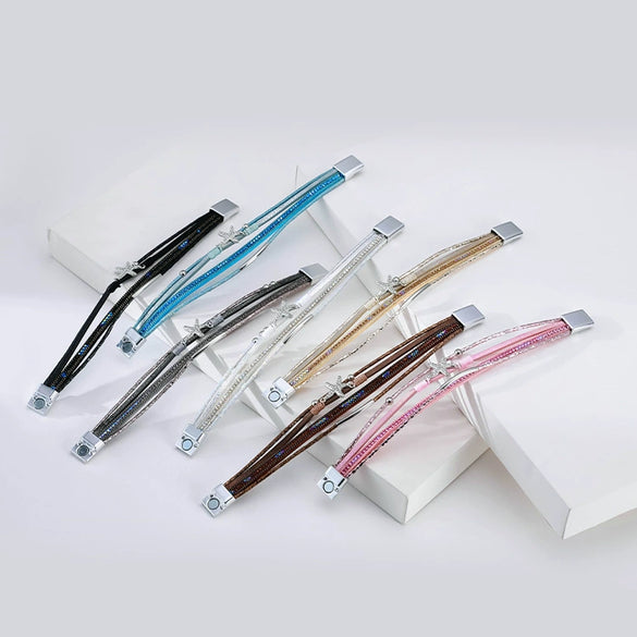 Multi Layer Leather Starfish Bead Bracelet For Women