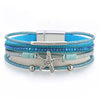 Multi Layer Leather Starfish Bead Bracelet For Women