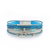 Multi Layer Leather Starfish Bead Bracelet For Women