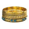 Multi Layer Stacked Geometric Metal Alloy Iron Electroplated Unisex Bracelet Set