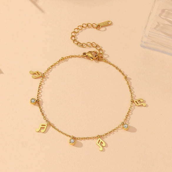 Multi Pendant Women's Necklace In Titanium Steel With Four Leaf Clover Love Star Moon Devil's Eye And Geometric Patterns