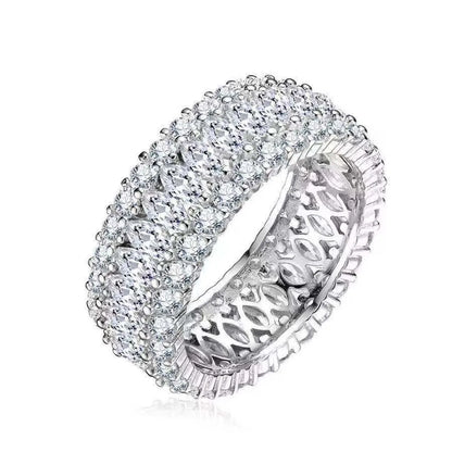 Multi-Row Luxury Zircon Inlaid Diamond Engagement Ring