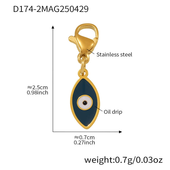 Multiaccessory Necklace Bracelet 316L Stainless Steel Furnace Vacuum Plated With Devil's Eye Pattern In Colorful Style