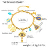 Multiaccessory Necklace Bracelet 316L Stainless Steel Furnace Vacuum Plated With Devil's Eye Pattern In Colorful Style