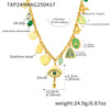 Multiaccessory Necklace Bracelet 316L Stainless Steel Furnace Vacuum Plated With Devil's Eye Pattern In Colorful Style