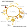 Multiaccessory Necklace Bracelet 316L Stainless Steel Furnace Vacuum Plated With Devil's Eye Pattern In Colorful Style