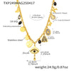 Multiaccessory Necklace Bracelet 316L Stainless Steel Furnace Vacuum Plated With Devil's Eye Pattern In Colorful Style