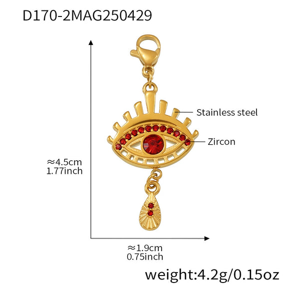 Multiaccessory Necklace Bracelet 316L Stainless Steel Furnace Vacuum Plated With Devil's Eye Pattern In Colorful Style