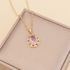 Multicolor Full Diamond Water Drop Women's Necklace With Water Wave Chain Made Of Glass Glaze And Artificial Crystal