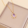 Multicolor Full Diamond Water Drop Women's Necklace With Water Wave Chain Made Of Glass Glaze And Artificial Crystal