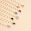 Multicolor Full Diamond Water Drop Women's Necklace With Water Wave Chain Made Of Glass Glaze And Artificial Crystal