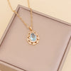 Multicolor Full Diamond Water Drop Women's Necklace With Water Wave Chain Made Of Glass Glaze And Artificial Crystal