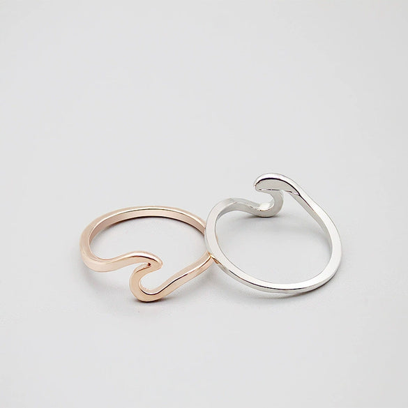 Multicolor Geometric Wave Ring Electroplated Metal Simple Unisex Jewelry Accessory