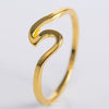 Multicolor Geometric Wave Ring Electroplated Metal Simple Unisex Jewelry Accessory