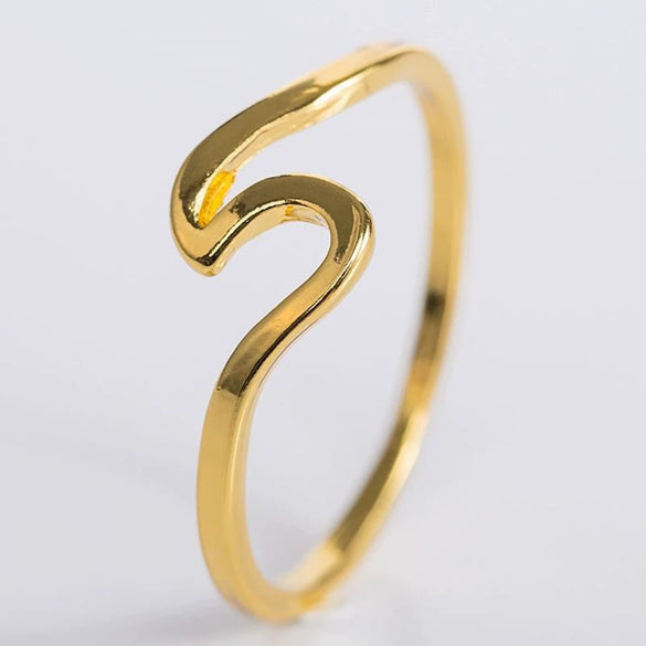 Multicolor Geometric Wave Ring Electroplated Metal Simple Unisex Jewelry Accessory