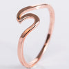 Multicolor Geometric Wave Ring Electroplated Metal Simple Unisex Jewelry Accessory