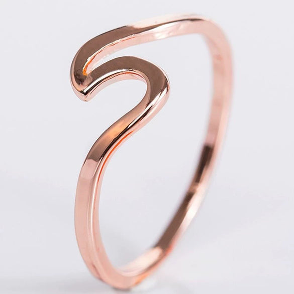 Multicolor Geometric Wave Ring Electroplated Metal Simple Unisex Jewelry Accessory