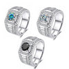 Multicolor Moissanite Full Diamond Four Claw Men's And Women's Ring In 925 Silver With Geometric Styling And Electroplating