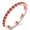 Multicolor Moissanite Oneline Single Row Round Stacked Simple Sterling Silver Ring With Geometric Design And Electroplating