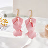 Multicolor Petal Leaf Tassel Long Earrings For Women Acrylic Baking Paint