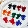 Multicolor Petal Leaf Tassel Long Earrings For Women Acrylic Baking Paint