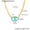 Multicolor Resin Pig Nose Oshaped Clavicle Necklace In Stainless Steel With Geometric Pattern And Electroplating For Women