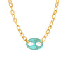 Multicolor Resin Pig Nose Oshaped Clavicle Necklace In Stainless Steel With Geometric Pattern And Electroplating For Women