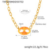 Multicolor Resin Pig Nose Oshaped Clavicle Necklace In Stainless Steel With Geometric Pattern And Electroplating For Women