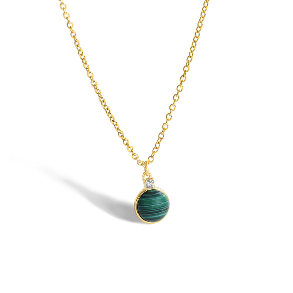 Multicolor Round Gem Ochain Necklace Plated With Real Gold Geometric Style