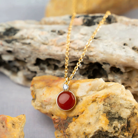 Multicolor Round Gem Ochain Necklace Plated With Real Gold Geometric Style