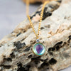 Multicolor Round Gem Ochain Necklace Plated With Real Gold Geometric Style
