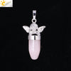 Multicolor Simple Bullet Shape Natural Stone Crystal Alloy Accessories Minimalist Pendant Necklace Jewelry